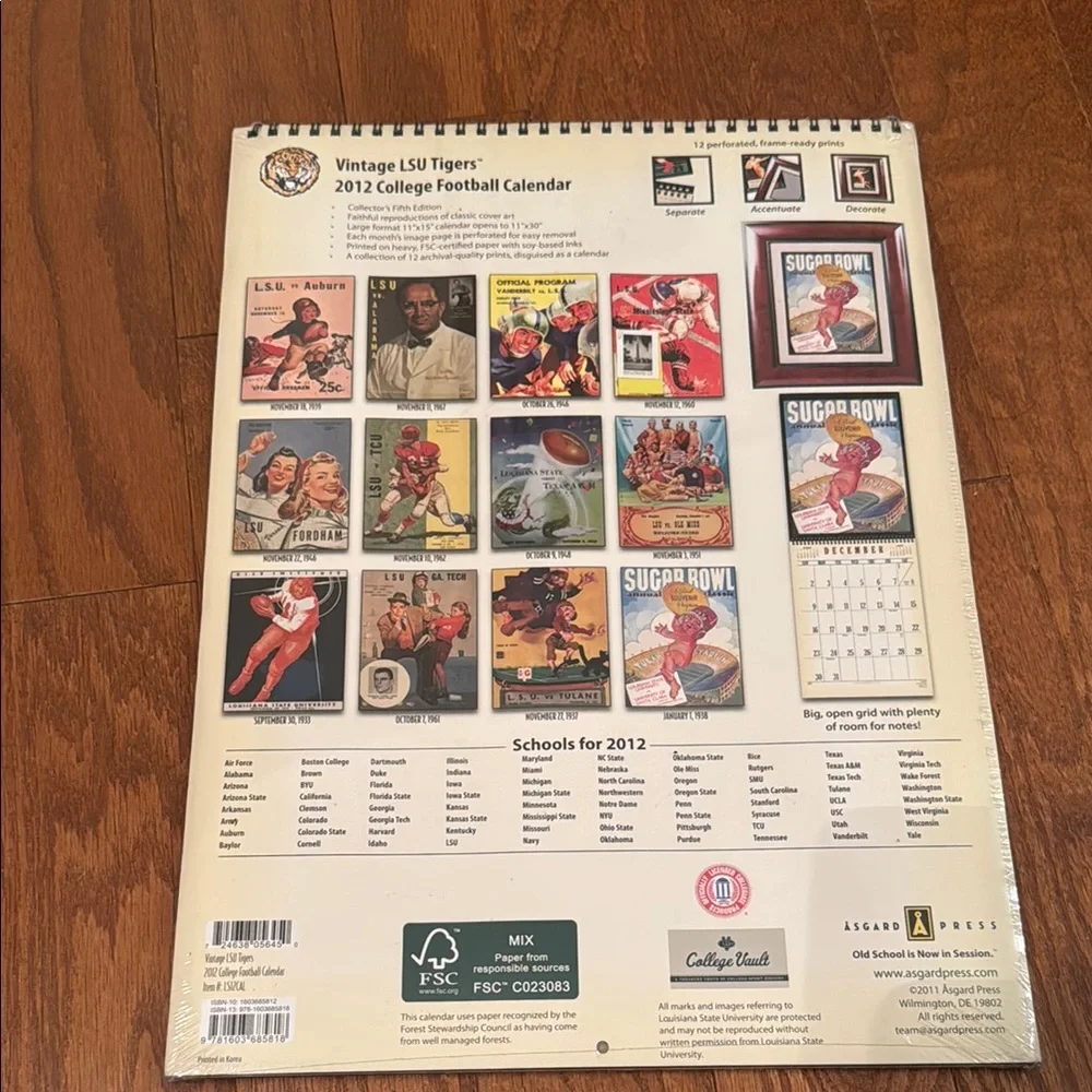 Vintage LSU Sugar Bowl 2012 Calendar